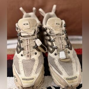 Salomon Cream and Brown Trail Shoes